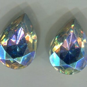 2 Boheemse Chaton druppels geel AB 18 x 13 mm