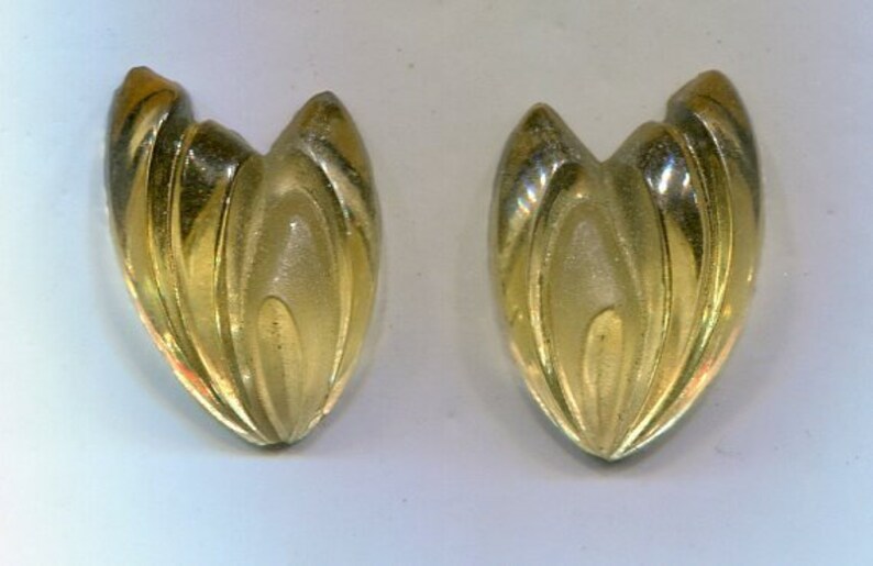 2 Bohemian cabochon ornamental stones flower yellow relinks 22 x 15 mm