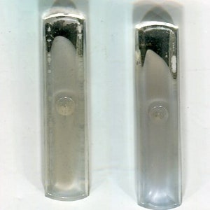 2 Boheemse cabochons kristal + lichtgrijs 30 x 8 mm