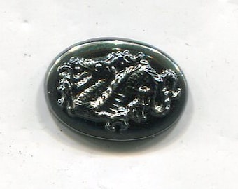 1 bohemian Zierstein cabochon gem Dragon hematite-optic 18 x 13 mm