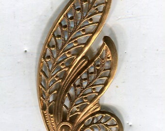 1 bohemian filigree ornament leaves copper 57 x 25 mm