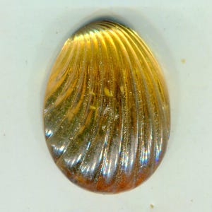 1 Bohemian cabochon shell pattern 25 x 18 mm topaz brown