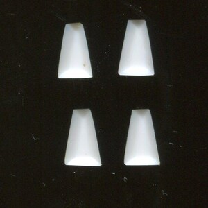 10 Tsjechische facetgeslepen trapeziumvormige strass-chatons 8 x 5 mm wit