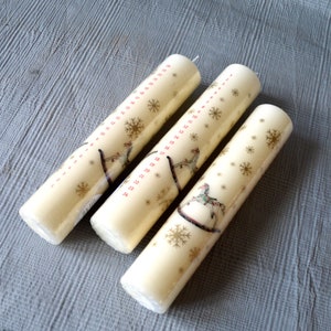 1 Danish calendar candle with horses and numbers, Advent calendar