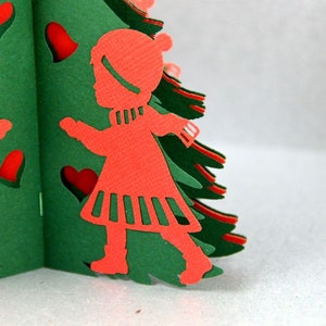 Paper mobile, heart with children, Danish paper art, Christmas tree, children, Christmas decoration, window decoration, image 2