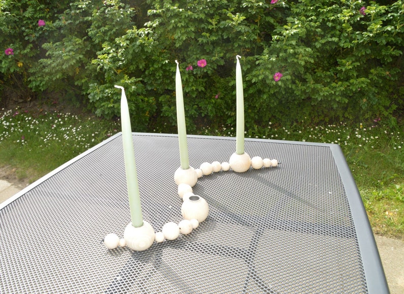 DIY, wooden ball wreath to make yourself, wooden candlestick complete, Advent wreath, image 10