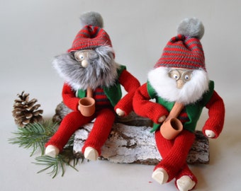 Large Santa Claus approx. 30 cm with pipe, Santa Claus, Santa Claus, Danish Santa Claus, St. Nicholas,