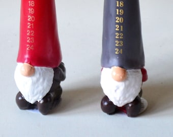 Vela calendario de 32 cm, vela calendario danesa, velas para Adviento, vela de Papá Noel, vela con números, calendario de Adviento, vela navideña