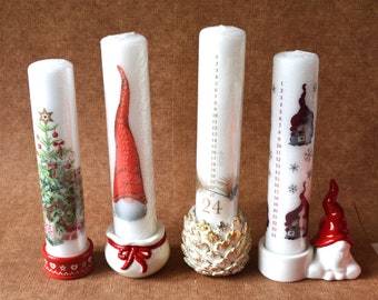 Ceramic candlestick for calendar candles