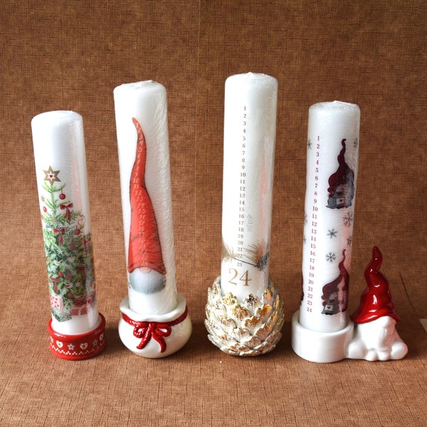 Ceramic candlestick for calendar candles