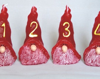 4 pcs calendar candle in a gift box, Danish calendar candles