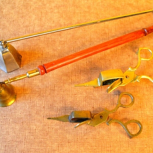 antike messing Kerzenlöscher, Dochtscherer C