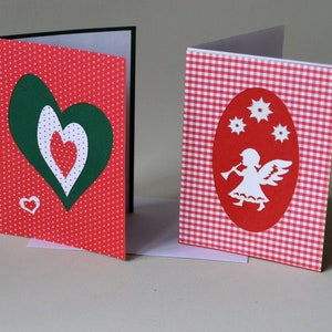 1 tarjetas navideñas hechas a mano, tarjeta con corazones, navidad danesa, tarjetas de felicitación, tarjetas para navidad, felicitaciones navideñas, angeles, corazones