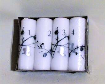 elegant Danish candle with silver birds,