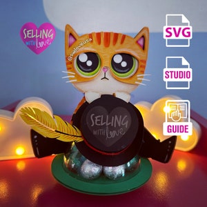 Cut file / Cute Puss in boots / gato con botas / Lovely / Girl / cricut SVG cameo .STUDIO