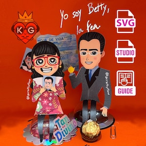 Archivo cortado / Linda Betty la fea y Don Armando / Novela / Encantadora / cricut SVG cameo STUDIO