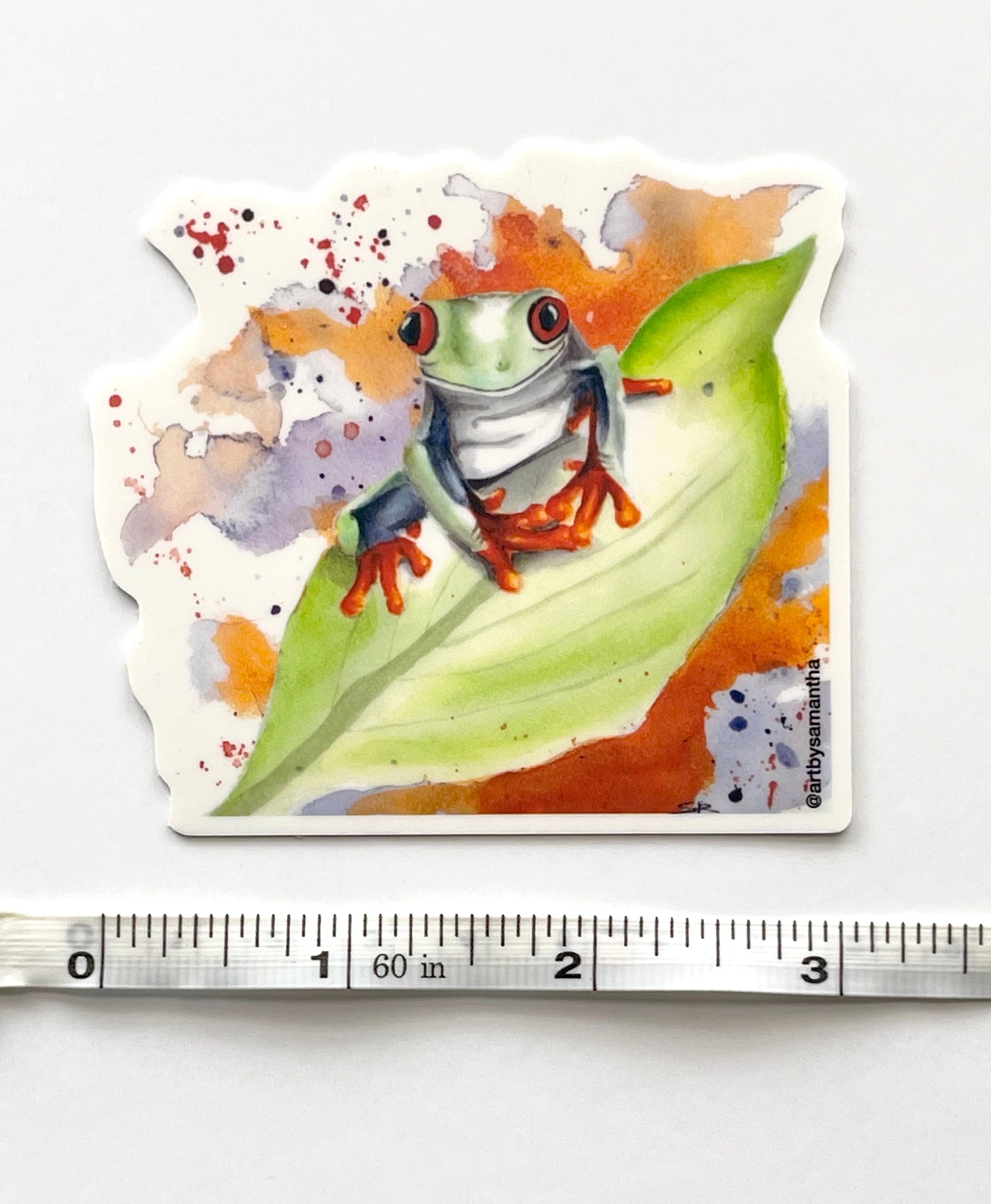 Green Tree Frog Sticker, Tropical Rainforest Animal, Waterproof Vinyl ...
