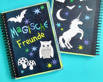 Freundebuch Grundschule | tolles Geschenk zu Weihnachten | Mädchen und Jungen | Freundschaftsbuch Schule Grundschule | Weihnachtsgeschenk