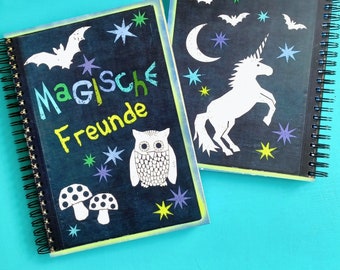 Freundebuch, Freundschaftsbuch | Geschenk Weihnachten, Geburtstag, Einschulung | Magische Freunde | Tolles Geschenk für kleine Zauberfans!