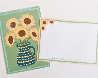 Sommerliche Postkarte mit Sonnenblumen | verschicke diese tolle Karte mit Blumenstrauß zum Geburtstag oder als lieben Gruß! Deko Idee Sommer