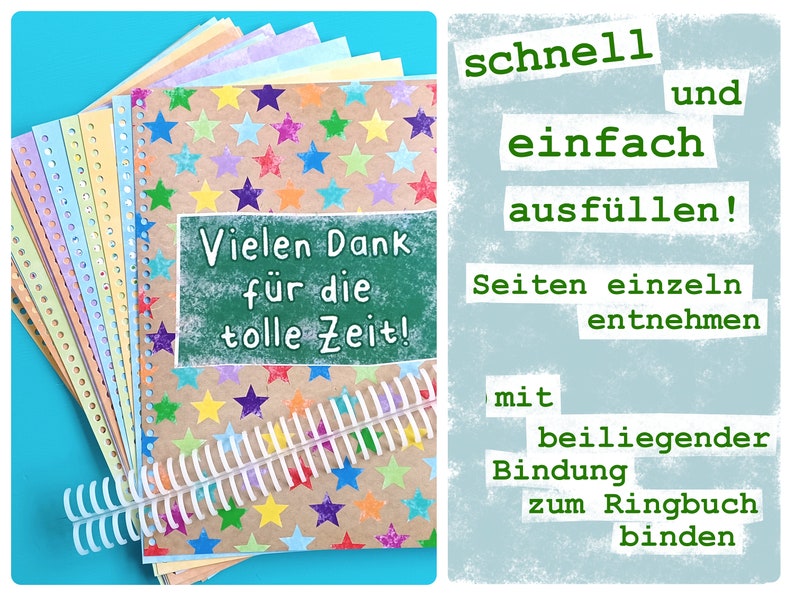 Geschenk Lehrerin, Lehrer, Abschied Grundschule, Abschiedsgeschenk Schule, Kindergarten, Erinnerungsbuch Schüler, Geschenk Erzieherin danke afbeelding 2