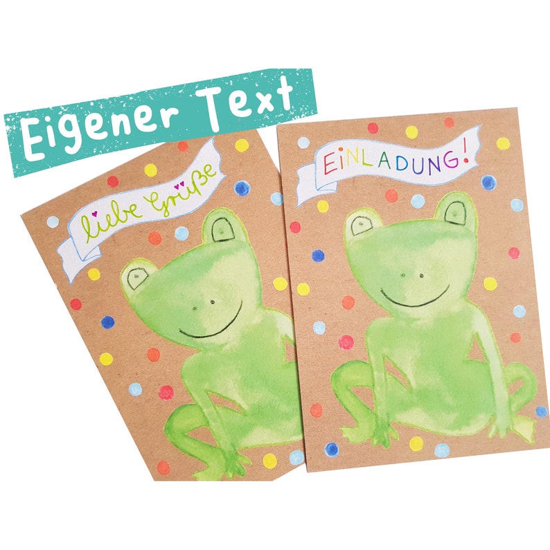Frosch Mit Blume – Klappkarte Für Einladungen (Geburtstag, Hochzeit, Taufe) Inkl. Umschlag | Made In Germany