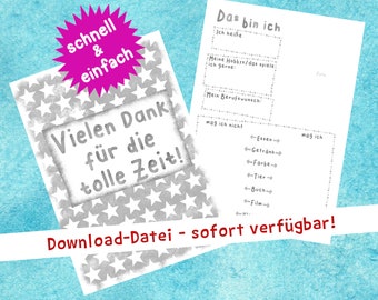 Geschenk Lehrer, Lehrerin | Abschied Schule Geschenk | Abschiedsgeschenk Grundschule - digitaler Download zum Ausdrucken | Downloadatei