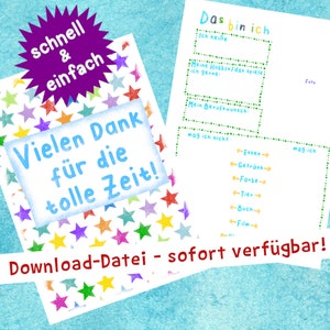 Geschenk Lehrerin, Lehrer Abschied Grundschule Abschiedsgeschenk Schule, Kindergarten digitaler Download zum Ausdrucken Downloadatei imagem 1