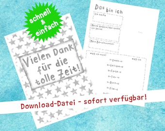 Abschiedsgeschenk Erzieherin, Erzieher | Abschied Kindergarten Kita, Abschied Erzieherin - digitaler Download zum Ausdrucken | Downloadatei