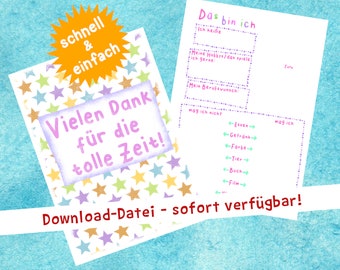 Abschiedsgeschenk Erzieherin, Erzieher | Abschied Kindergarten Kita, Abschied Erzieherin - digitaler Download zum Ausdrucken | Downloadatei