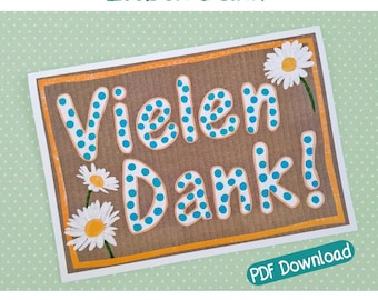 Karte Hebamme Dankeschön | Dankeskarte Hebamme | originelle Geschenke für Hebamme |  Schwangerschaft, Geburt | Kraftpapier Vorlage PDF Blume