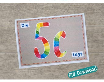Vorlage Karte Lehrer personalisiert | DIY Druckvorlage PDF | Klassengeschenk  Lehrerin | Platz für Foto von Klasse oder Gutschein | DIN A 5