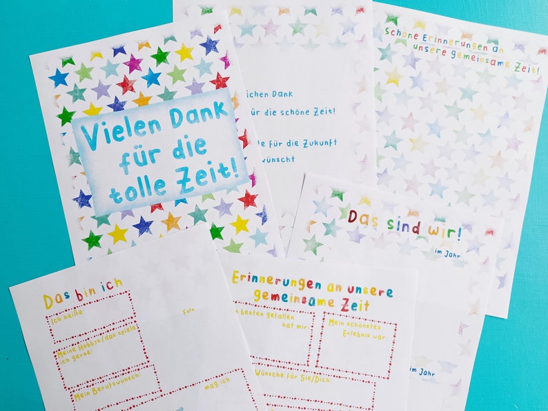 Geschenk Lehrerin, Lehrer Abschied Grundschule Abschiedsgeschenk Schule, Kindergarten digitaler Download zum Ausdrucken Downloadatei afbeelding 9