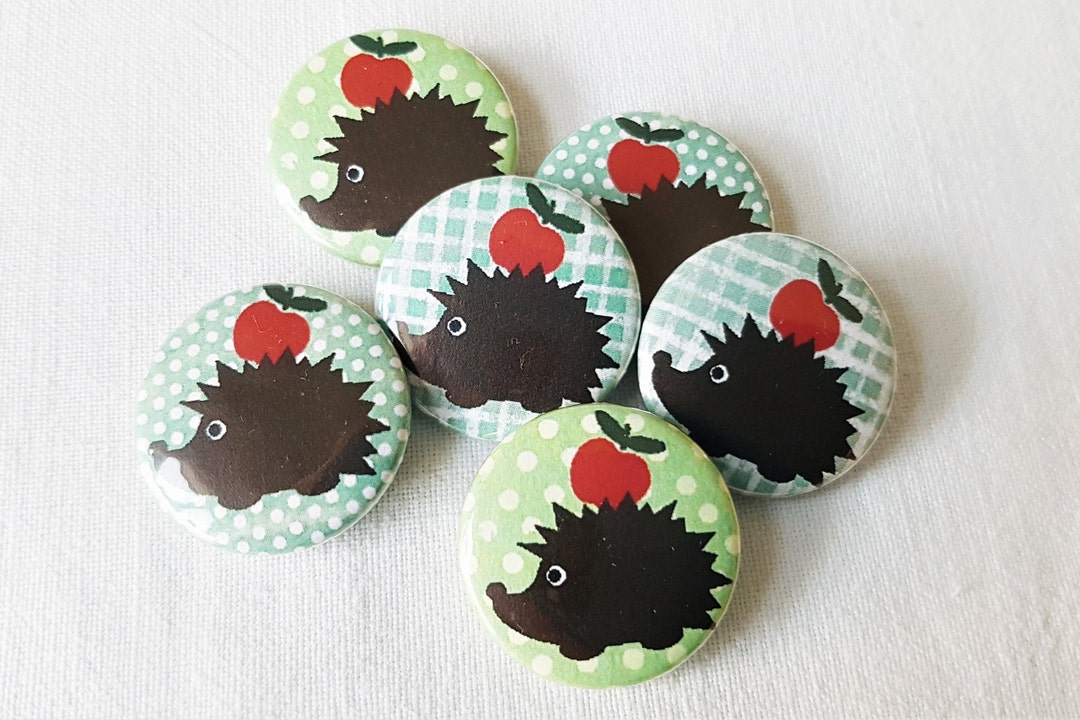 Buttons (set) Igel, Herbst | Für Adventskalender, Kindergeburtstag ...
