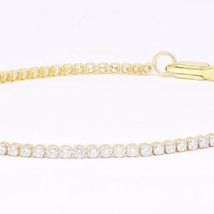 Real diamonds tennis bracelet, solid 18k solid gold, delicate bridal bracelet, thin diamond bracelet for women