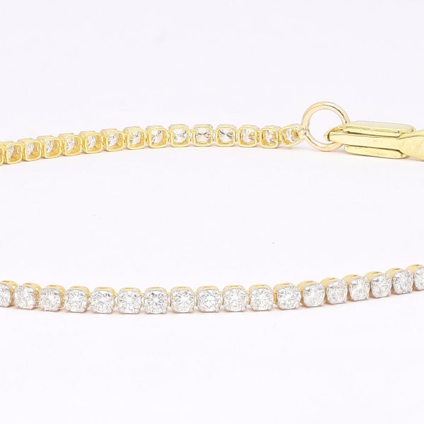 Real diamonds tennis bracelet, solid 18k solid gold, delicate bridal bracelet, thin diamond bracelet for women