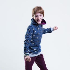 PDF pattern hoodie with sewing instructions in sizes 86-140