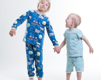 Patrón de costura PDF pijama (unisex) talla 94-140 con instrucciones de costura en formato libro electrónico