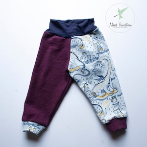 Cartamodello PDF per pantaloni unisex in jersey/pantaloni da jogging con istruzioni per cucire nelle taglie 56-92
