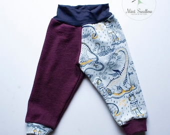 Patrón de costura PDF para pantalones de punto unisex/pantalones de jogging con instrucciones de costura en las tallas 56-92