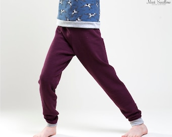 Patrón de costura en PDF para pantalones de punto/pantalones de jogging con libro electrónico (instrucciones de costura9 en las tallas 92-140