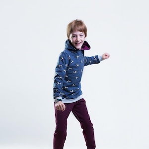 Paper pattern hoodie with e-book in sizes 86-140