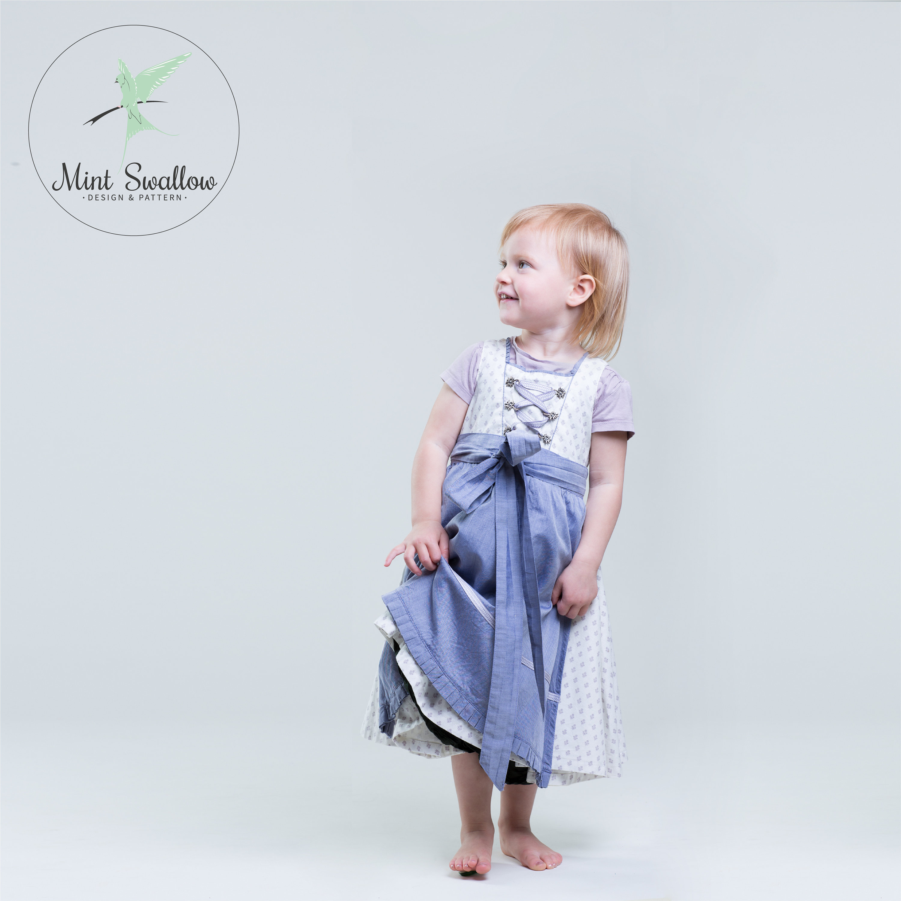 DIRNDL PER BAMBINI Emma 3 pezzi costumi tradizionali a quadri MS EUR 38