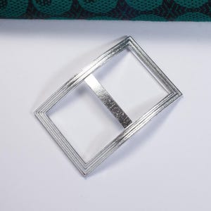 Riemgesp 32 mm zilverkleurig, eenvoudige schuifgesp zonder pin, Gesptypes, Art. 1000