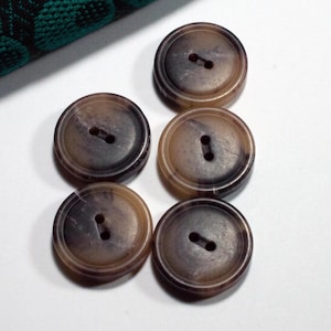 5 vintage knopen 23 mm plastic bruin beige zwart gemarmerd jasknopen plastic knopen 2 gaten jasknopen, gesptypes, ART. 863