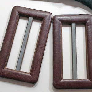 2 leather buckles 50 mm brown vintage leather belt buckle, bucklesARTs, ART. 84