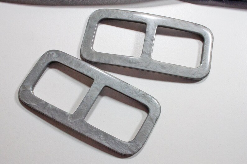 2 Vintage Belt Buckles Mm Grey s To 40s Buckle Old Etsy