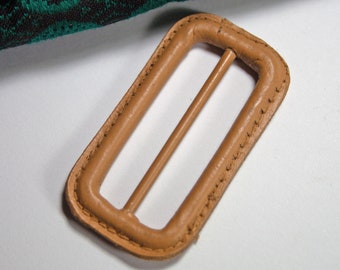 Vintage leather buckle 40 mm beige brown, belt buckles, coat buckle, leather buckle, belt buckle leather, buckle types