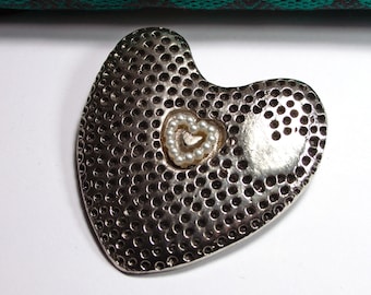 Traditional belt buckle 13 mm heart large buckle silver decorative buckle, belt buckle, silver statement, buckle types