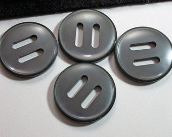 4 vintage buttons 28 mm gray, buckles, plastic buttons, large buttons, old buttons, sliders, vintage material, buckle types